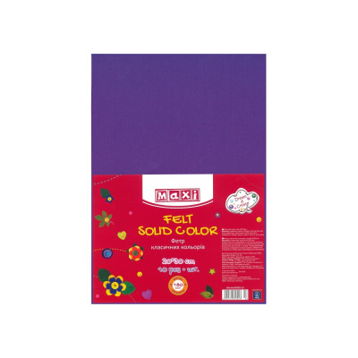 Фетр листовой (полиэстер), 20х30см, 180г/м2, фиолетовый - MX61622-12 Maxi