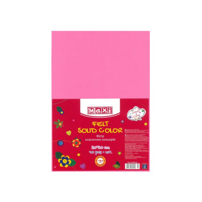 Фетр листковий (поліестер), 20х30см, 180г/м2, світло-рожевий - MX61622-52 Maxi