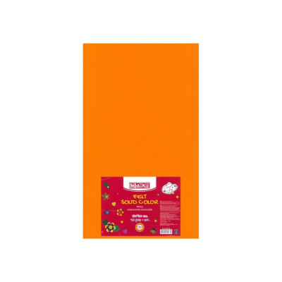 Фетр листовой (полиэстер), 50х30см, 180г/м2, светло-оранжевый - MX61623-39 Maxi