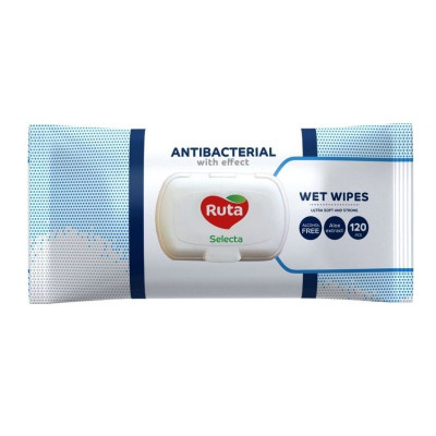 Серветка волога 120шт Ruta Selecta антибактеріальні з клапаном 9шт/уп - 24185 Ruta