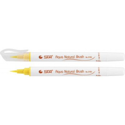Маркер-пензлик акварельний STA 3700 AQUA NATURAL BRUSH 3700, жовтий крем - STA3700-3 STA