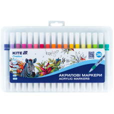 Маркеры акриловые, набор 36шт, Kite Creative