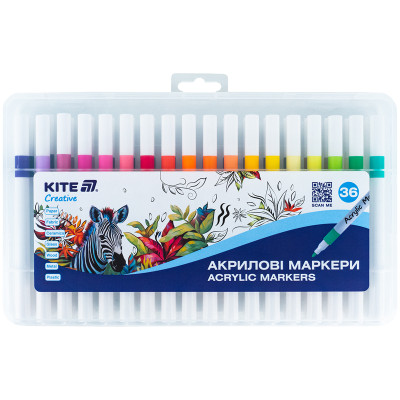 Маркеры акриловые, набор 36шт, Kite Creative K-1158
