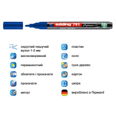 Маркер Paint e-791 1-2 мм круглий синій