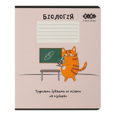 Зошит учнівський шкільний CUTE CAT, 36арк., клітинка, біологія, KIDS LINE