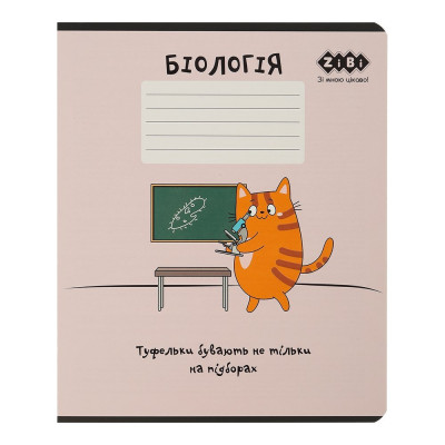 Зошит учнівський шкільний CUTE CAT, 36арк., клітинка, біологія, KIDS LINE