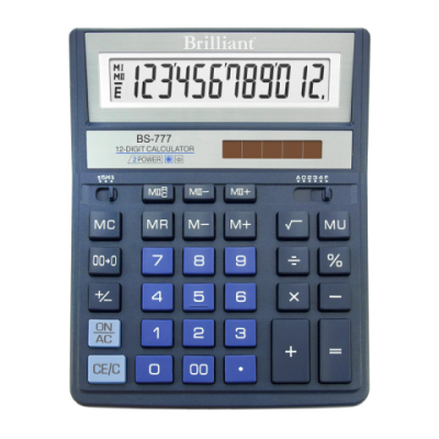 Калькулятор Brilliant BS-777ВL, 12 разрядов, синий - BS-777ВL Brilliant