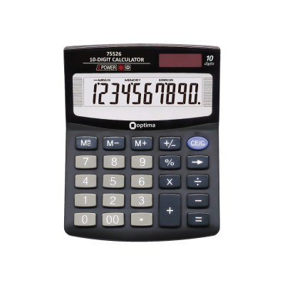 Калькулятор настільний Optima, 10 розрядів, розмір 125*100*27 мм - O75526