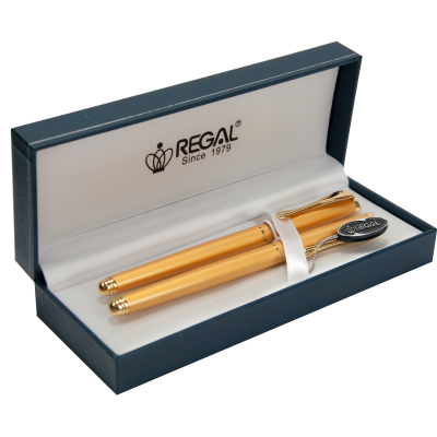 Комплект ручок (П+Р) в подарунковому футлярі L, золото - R12208.L.RF