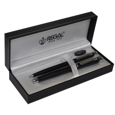 Комплект ручок (П+К) в подарунковому футлярі L, чорний