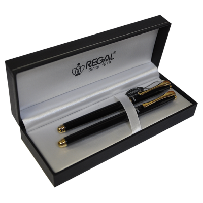 Комплект ручок (П+Р) в подарунковому футлярі L, чорный - R12223.L.RF