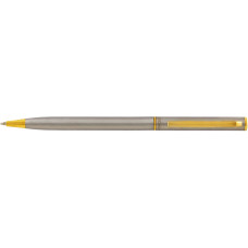 Ручка шариковая Cabinet Canoe, корпус серебристый с золотистыми деталями