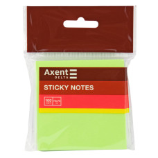 Блок паперу з липким шаром Axent Delta D3414-12, 75x75 мм, 100 аркушів, зелений