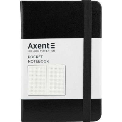 Книга записная Axent Partner 8309-01-A, A6-, 95x140 мм, 96 листов, точка, твердая обложка, чёрная