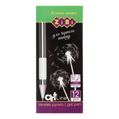 Ручка гелевая BLACK PAPER, белая, ART Line - ZB.2208-12 ZiBi