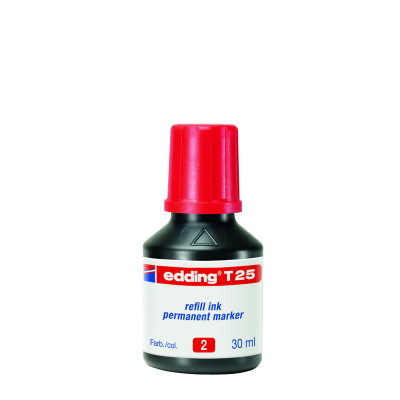 Чорнило для заправки Permanent e-T25 червоне - e-T25/02 Edding