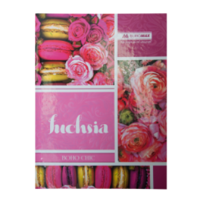 Книга канцелярская BOHO CHIC, А4, 96 л., линия, офсет, твердая ламинированная обложка, розовая - BM.2401-110 Buromax