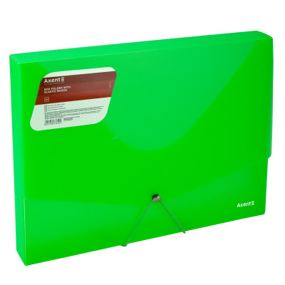 Папка на резинке объемная Axent 1502-26-A, А4, прозрачный зеленый - 1502-26-A Axent
