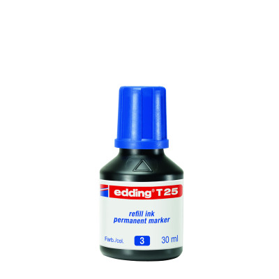 Чернила для заправки Permanent e-T25 синие - e-T25/03 Edding