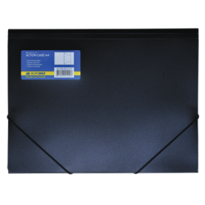 Папка на резинках, А4, глянцевый непрозр. пластик, черная - BM.3913-01 Buromax