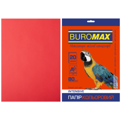 Бумага цветная INTENSIVE, красная, 20 л., А4, 80 г/м² - BM.2721320-05 Buromax