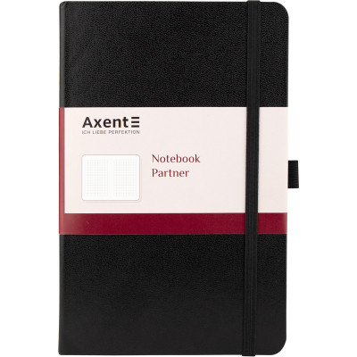 Книга записна Partner, 125*195, 96арк, кліт, чорн - 8201-01-A Axent