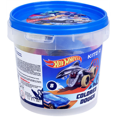 Цветное тесто для лепки Kite Hot Wheels HW21-137, 8*20г+2 формочки+стек - HW21-137 Kite