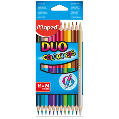 Олівці кольорові COLOR PEPS Duo, двосторонні 12шт.24 кол. - MP.829600 Maped