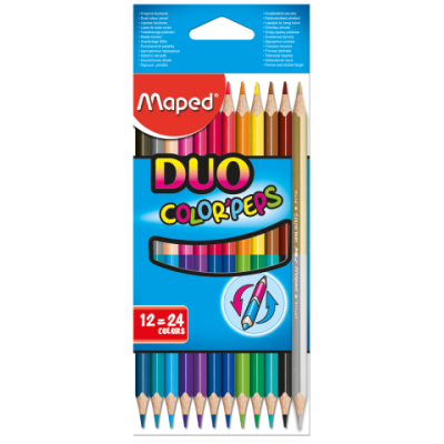 Карандаши цветные COLOR PEPS Duo, двусторонние 12шт./24 цв. MP.829600