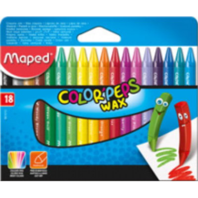 Мелки восковые COLOR PEPS Wax Crayons, 18 цв. - MP.861012 Maped