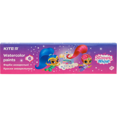 Краски акварельные в картонной упаковке Kite Shimmer&Shine SH20-040, 6 цветов