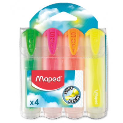 Текст-маркер FLUO PEPS Ultra Soft TRANSPARENT, набір із 4 шт., блістер, асорті - MP.745947 Maped