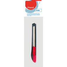 Нож канцелярский START 9мм, пласт. корпус, мех. фиксатор лезвия, блистер, серый с красным