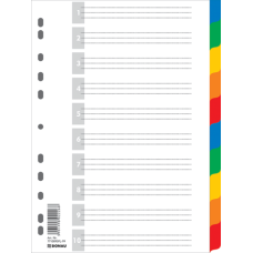 Цифровой индекс - разделитель А4, 1-10, цветной, с листом описи