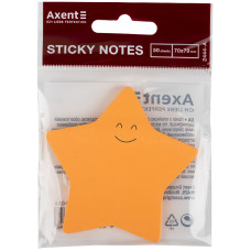 Блок бумаги с липким слоем Axent Star 2444-03-A, 70х70 мм, 50 листов, оранжевый