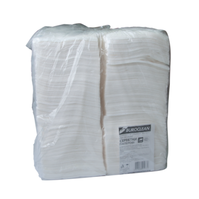 Салфетки бумажные, 240*240 мм, 400шт, в пп упаковке, белые - 10100203 BUROCLEAN