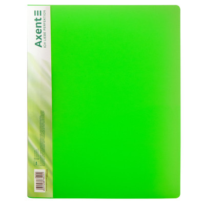 Папка з затиском, А4, прозора зелена - 1301-26-A Axent