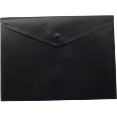 Папка-конверт, на кнопке, А5, матовый полупрозр.пластик, черная - BM.3935-01 Buromax