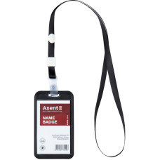 Шнурок для бейджа Axent 4551-01-A с силиконовим клипом, чёрный