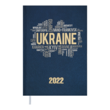 Ежедневник датир. 2022 UKRAINE, A5, синий