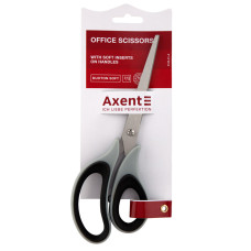 Ножницы Axent Duoton Soft 6102-01-A, 21 см, с прорезиненными ручками, серо-черные