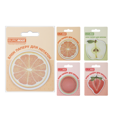 Блок для нотаток FRUITS, з кл.шаром, 70х70 мм, 30 арк - BM.2381-75 Buromax