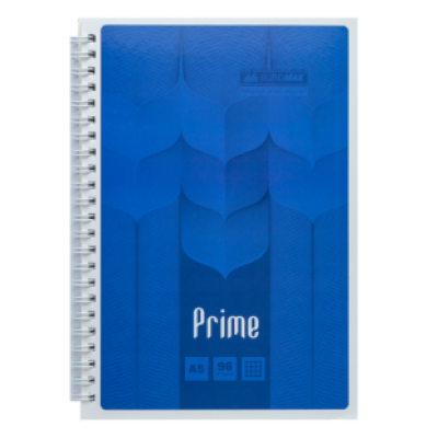 Тетрадь на пружине PRIME А5, 96л., клетка, карт.обложка, синий BM.24551101-02