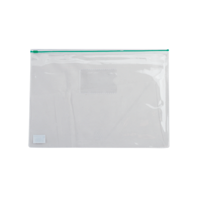 Папка - конверт на молнии zip-lock, А4, глянцевый прозрачный пластик, зеленая молния - BM.3946-04 Buromax