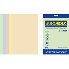 Набір кольорового паперу PASTEL, EUROMAX, 5 кол., 50 літрів, А4, 80 г/м²