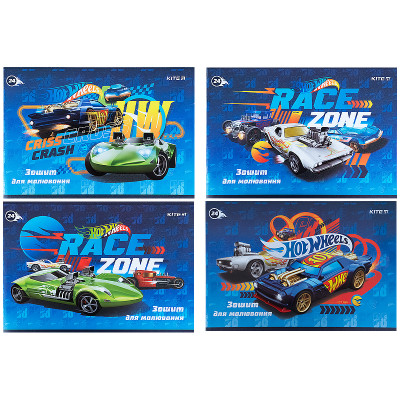 Тетрадь для рисования Kite Hot Wheels HW21-242, 24 листа