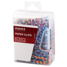 Скрепки 28мм 100шт цветные округлые пластиковая упаковка Axent 4114 12/480шт/уп