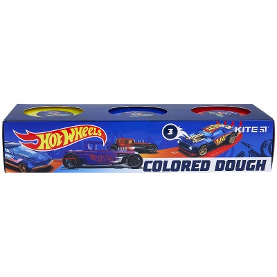 Цветное тесто для лепки Kite Hot Wheels HW21-151, 3*75 г