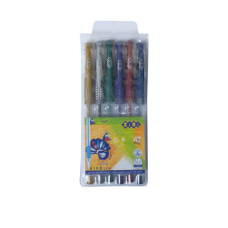Набір з 6 гелевих ручок METALLIC у пластиковому пеналі, KIDS Line