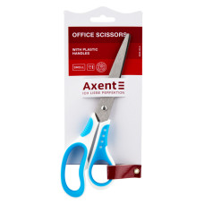 Ножницы Axent Shell 6305-02-A, 21 см, с прорезиненными ручками, бело-голубые